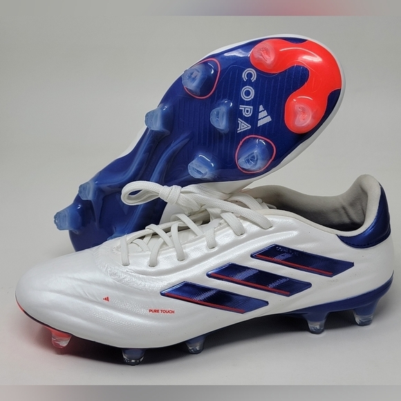adidas Soccer Copa Pure 2 Elite FG Cloud White Blue Cleats IG6402 Men's Size 7 - Picture 1 of 12